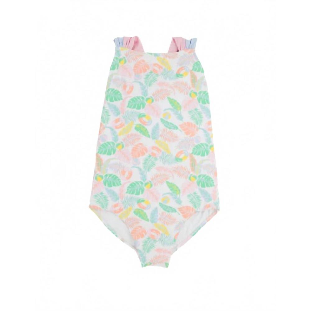 NEW THE BEAUFORT BONNET COMPANY girls' seabrook bathing suit in happy in harbour